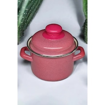 İtalyan Emaye Lüks Mini Derin Tencere 12 Cm, 900 Ml, Kırmızı Renkli