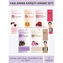 Dermal Şarap Q10 Nar Acai Berry Ve Arı Zehri Özlü Maske Seti 23gr X 5adet