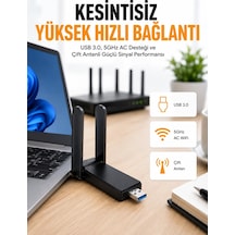 Mbps Wifi Alıcı Kablosuz Wifi Adaptörü Çift Band Çift Antenli Yeni Nesil