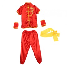 Suntek Çin Geleneksel Wushu Kostüm Giyim Kırmızı-120