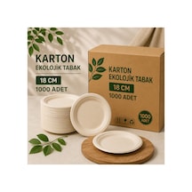 Karton Ekolojik Tabak 18 Cm 1000 Adet Tek Kullanımlık Kâğıt Tabak - 917537530