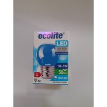 Ecolite Led Color G45 Mavi 1w E27 Gece Lambası 3'lü Paket
