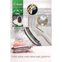 Kiwi Ksı-660 Buharlı Ütü 2si 1 Arada 1500w Güçlü Led Ekranlı 90 Dönebilen Saplı Krem