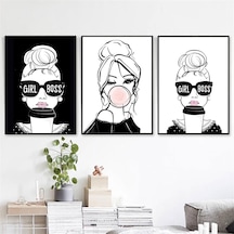 Patron Kız 3 Lü Duvar Posteri - Çerçevesiz - 35 X 50