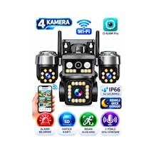 Okam 202plusw 4k 4 Kamera Wifi Ptz Sesli Akıllı Takip Zoom Güvenlik Kamera 7/24 Koruma 3+3+3+3mp