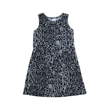 Lovetti Kız Çocuk Dark Letters Desen Kolsuz Elbise 5757-126 Çok Renkli