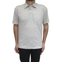 Santa Dmctekstil Erkek Desenli Klasik Kesim Rahat Kalıp Tek Cepli Gömlek Yaka Yakası Düğmeli T-shirt Koyu Bej