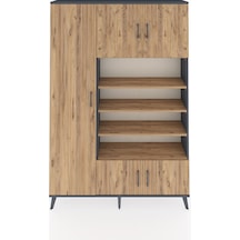 Arges Dolap 10 Raflı 5 Kapaklı 132x30x195 Antrasit-çam/çam Antrasit