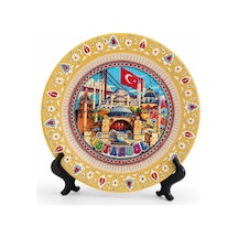 1 Adet Porselen Dekoratif Tabak İstanbul Temalı 20 Cm, Duvar Ve Sunum İçin Decorative Plate
