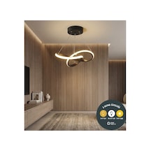 Snowflake Sarkıt Siyah Led Avize 3 Renk Salon, Mutfak Ve Hol İçin