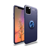 Newface Apple iPhone Uyumlu 11 Pro Kılıf Range Yüzüklü Silikon - Mavi