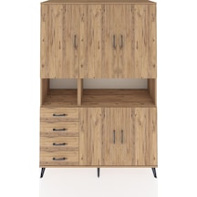 Hyperion Dolap 7 Raflı 4 Çekmeceli 5 Kapaklı 132x44x195 Çam-çam/çam Atlas Çam/atlas Çam
