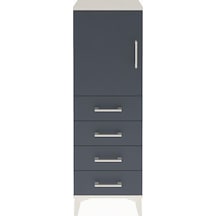 Arges Dolap 2 Raflı 4 Çekmeceli Tek Kapaklı 44x30x134 Aytaşı-antrasit Aytası