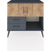 Hyperion Şifonyer 2 Raflı 2 Çekmeceli 2 Kapaklı 88x44x80 Antrasit-çam/antrasit Çam/antrasit