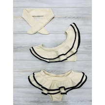 My Kids Wear Kız Çocuk Fırfırlı Ikili Bikini Takım Mavi - Yeşil