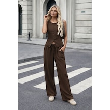 Unika Boutique Yelek Pantolon Takım kahverengi