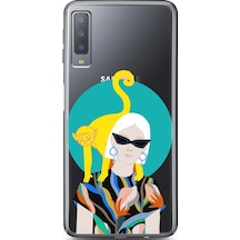 Samsung Uyumlu A7 2017 Yellow Monkey Tasarımlı Süper Şeffaf Telefon Kılıfı Çok Renkli