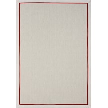 Bombay Krem Halı Krem Bordo Bordürlü Kolay Temizlenen Hasır Dokulu Sisal Halı 664 Krem