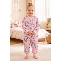 Babymod Elyaf Dolgulu 2.5 Tog 100% Pamuk Penye Astarlı Premium Kalite Kız Çocuk Uyku Tulumu Pembe