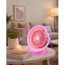 Taşınabilir Masaüstü Vantilatör With Pembe Yuvarlak Çerçeve