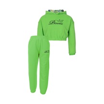 Brz Kids Kız Çocuk Yeşil Crop Sweatshirt Pantolon Takım-yeşil Yeşil