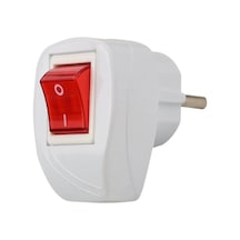 Elektrik Topraklı Anahtarlı Tekli Erkek Fiş Kablosuz Beyaz