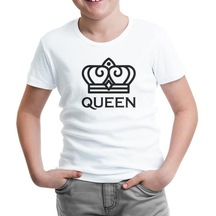 King And Queen - Queen Beyaz Çocuk Tshirt