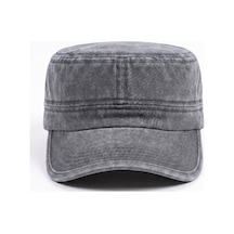 Mollycrush Premium Yıkamalı Castro Kep Gri Unisex Vintage Günlük Şapka Model Gri