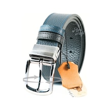 Parscraft Hakiki Deri Çift Taraflı Erkek Kemer 4 Cm Lacivert - Siyah