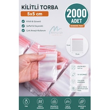 Kilitli Torba 5x5 Cm 2000 Adet Kilitli Buzdolabı Poşeti Şeffaf Kilitli Poşet Kilitli Saklama Poşeti