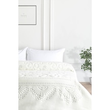 Merinos Pırıltı Embos Çift Kişilik Battaniye - Ekru