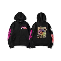 Tarzsokak Jojo'nun Tuhaf Macera Fermuarlı Unisex Hoodies Tip65 13928 Siyah