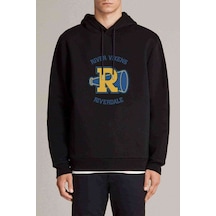 Riverdale Vixens Baskılı Siyah Erkek Örme Kapşonlu Sweatshirt