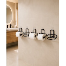 5 Adet Duvara Yapışkanlı Siyah Metal Wc Kağıtlık Tutucu Diğer