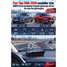 Fiat Tipo 2016-2026 Modeller İçin Obd2 Head Up Display Hayalet Gösterge Ekranı Ön Cam Hız Göstergesi