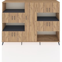 Hyperion Dolap 10 Raflı 9 Kapaklı 220x44x163 Çam-çam/antrasit Çam-çam/antrasit