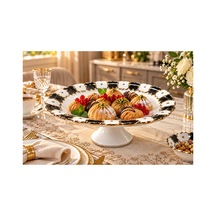 Cleef Ayaklı Oval Sunum Tabağı Beyaz - 936371764