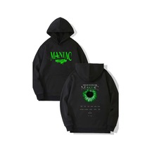 Yeşil Maniac Ön-arka Baskılı Kapşonlu Sweatshirt Siyah
