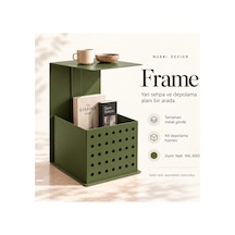 Frame Metal Yan Sehpa Modern Tasarım Depolama Hazneli Yan Sehpa Yeşil - 935176377 Yeşil