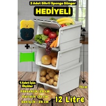 Technow Motek Mt07 Tekerlekli Eşya Ve Erzak Kutusu 3 Katlı  3x12 Beyaz - Gri