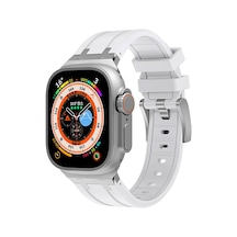 Mobilteam Watch 42mm Uyumlu Krd-89 Uyumlu Kordon-beyaz