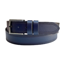 Süzer Deri 4 Cm. Spor Model Hakiki Deri Kenarları Dikişli Erkek Kemer Lacivert