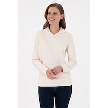 U.S. Polo Assn. Kadın Krem Kapüşonlu Basic Sweatshırt 50289536-VR071