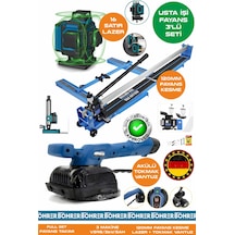 Alman Pro Ba01076m 3'lü Usta Fayans Seti - 120mm Fayans Kesme + Tokmak Vantuz + 16 Satır Lazer Hizalama Makinesi