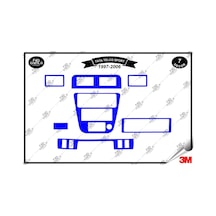 Tata Telco Sport 1997-2006 Torpido Konsol Trim Göğüs Maun Kaplama Set 7 Parça Mavi