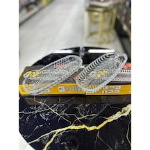 Çeyizci Çarşı 4 Adet Cam Kayık Tabak - Sunumluk 20 8 Cm Çok Renkli