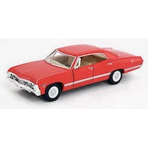 Kinsmart 1967 Chevrolet İmpala 1:34 Diecast Model Araba Kırmızı