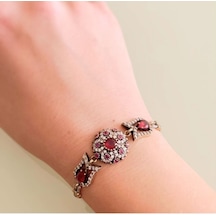 Oriental Kuyumculuk Jewellery Yakut Taşlı Otantik Gümüş Bileklik Gümüş