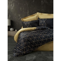 Cotton Box Dark Çift Kişilik Nevresim Takımı Veta Gold Çiçekli