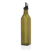 Qlux C-00407 Organik Yağdanlık Şişe 750ml Yeşil Plastik Kilitli Kapak Cam - 12'li Paket Diğer